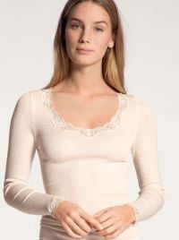 Richesse 15990 Lace manica lunga lana e seta, avorio