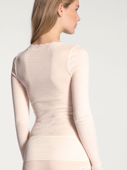 Richesse 15990 Lace manica lunga lana e seta, avorio