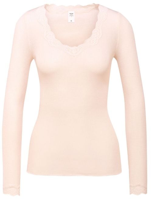 Richesse 15990 Lace manica lunga lana e seta, avorio