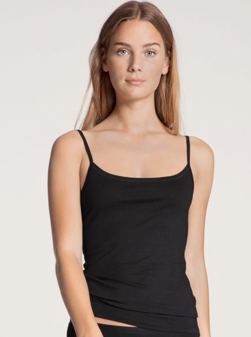Natural Comfort Top con spalline sottili, nero CALIDA