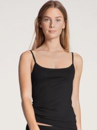 Natural Comfort Top con spalline sottili, nero