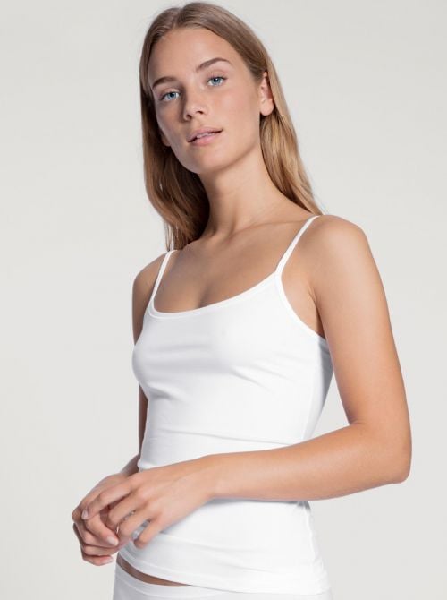 Natural Comfort Top con spalline sottili, bianco