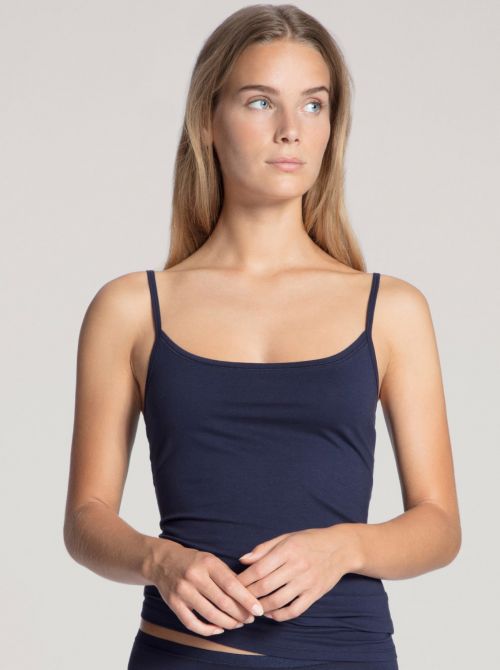 Cate Top with thin straps, blue CALIDA