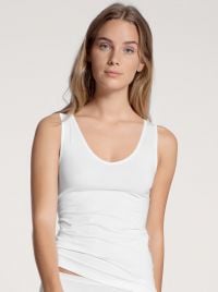 Natural Comfort Tank-Top spalline larghe, bianco