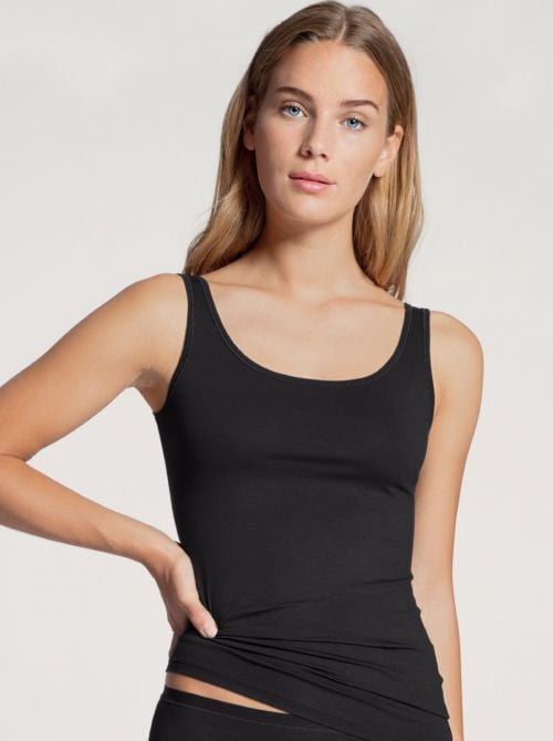 Natural Comfort Tank-Top spalline larghe, nero