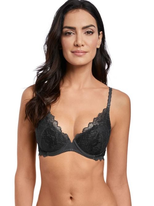 Lace Perfection Push up bra with underwire, grey