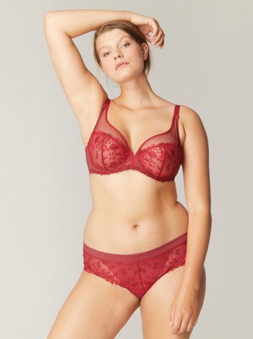 Wish Shorty lace brief, red wine