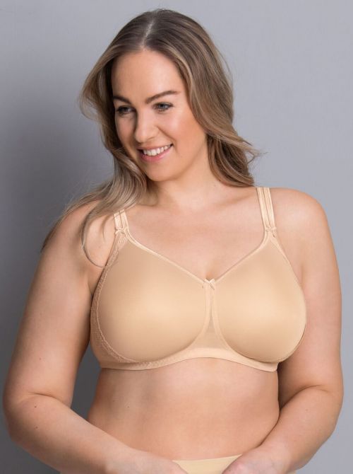 Lace Rose Non-underwired bra with padded cups, desert ROSA FAIA
