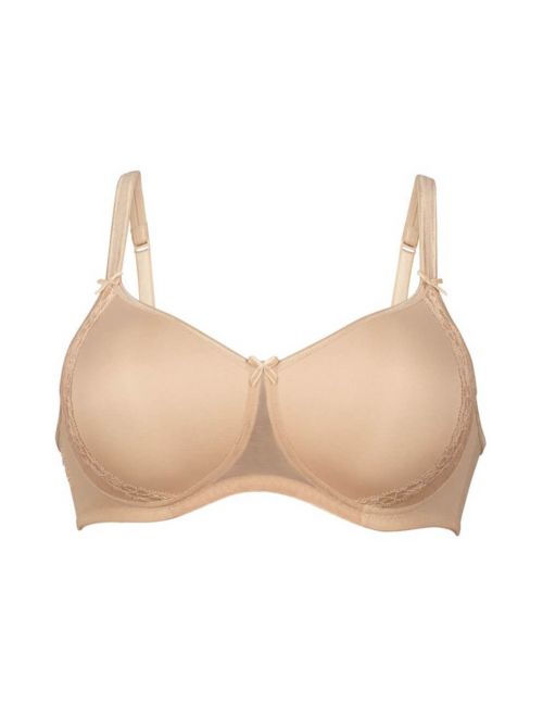 Lace Rose Non-underwired bra with padded cups, desert
