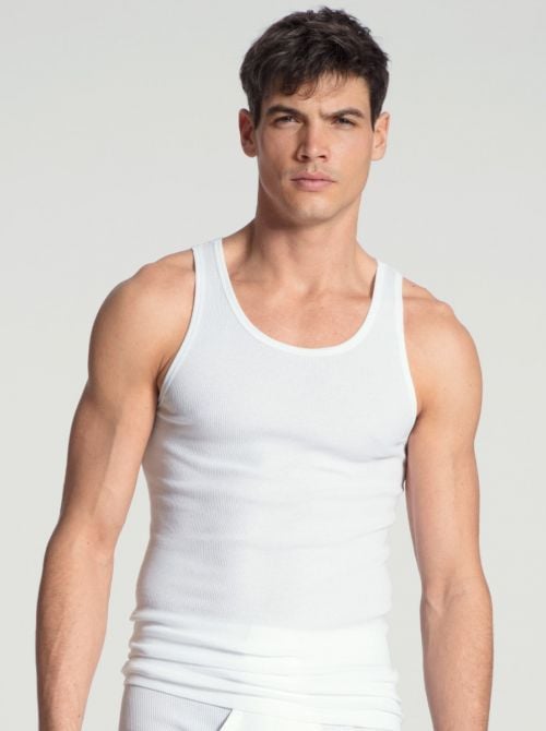 10110 Classic Cotton 2: 2 Cotton tank top, white CALIDA