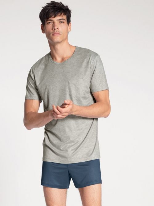 100% Nature Men's short sleeve t-shirt, gray CALIDA