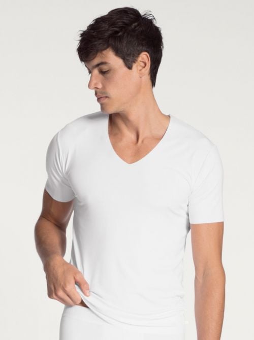 Clean Line Men's short sleeve V-shirt, white CALIDA