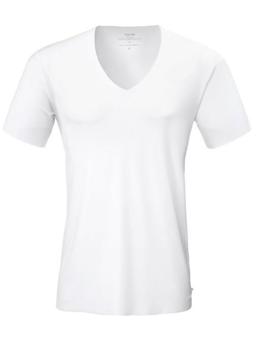 Clean Line V-shirt da uomo manica corta, bianco CALIDA