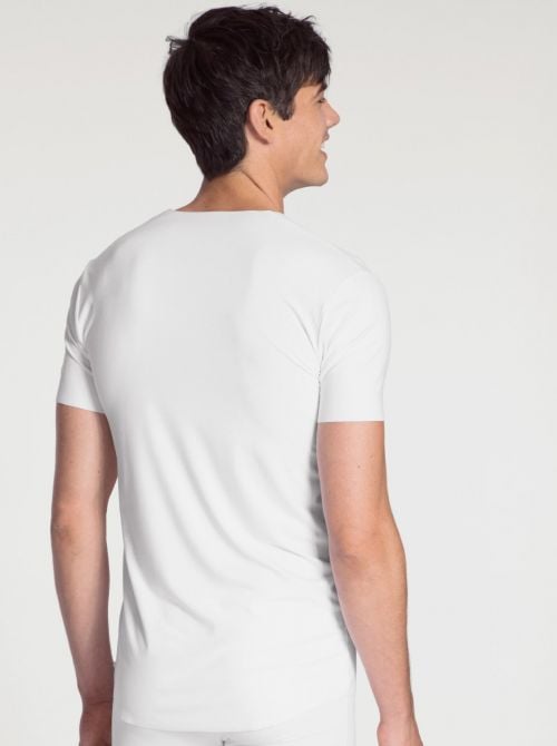 Clean Line V-shirt da uomo manica corta, bianco