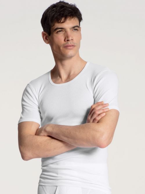 17410 Classic Cotton 2:2 T-shirt in cotone, bianco CALIDA