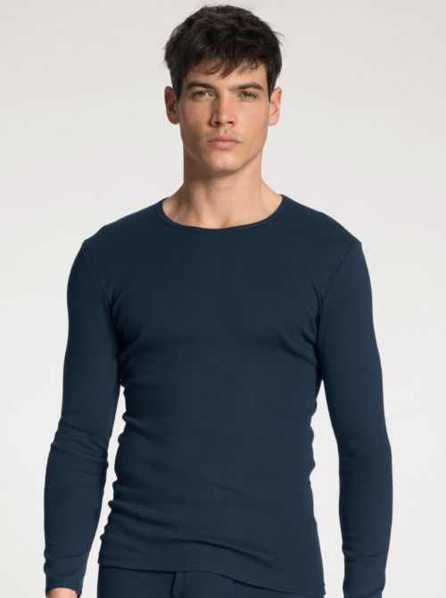 16910 Classic Cotton 1: 1 Long sleeve shirt, dark blue CALIDA