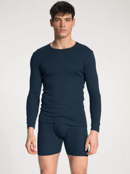 16910 Classic Cotton 1: 1 Long sleeve shirt, dark blue CALIDA