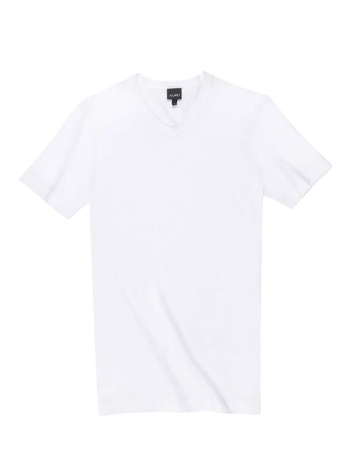 Iseppi Maglietta Uomo Scollo V Cotone Elasticizzato, bianco