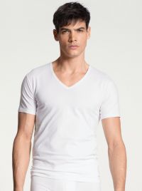 14590 Cotton Code V-shirt a mezza manica, bianco