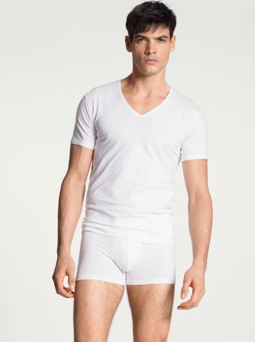 14590 Cotton Code V-shirt a mezza manica, bianco CALIDA