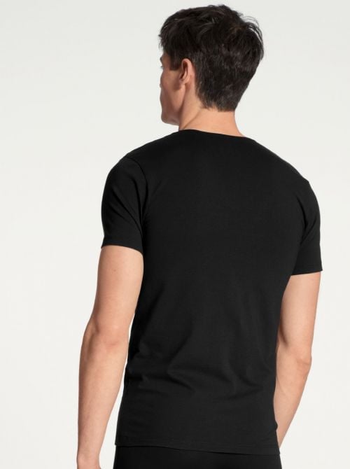 14590 Cotton Code V-shirt a mezza manica, nero