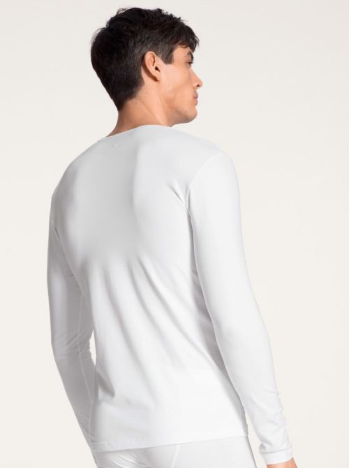 15890 Code shirt in long-sleeved cotton, white