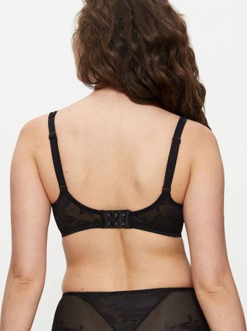 Wild Rose Minimizer underwired bra, black