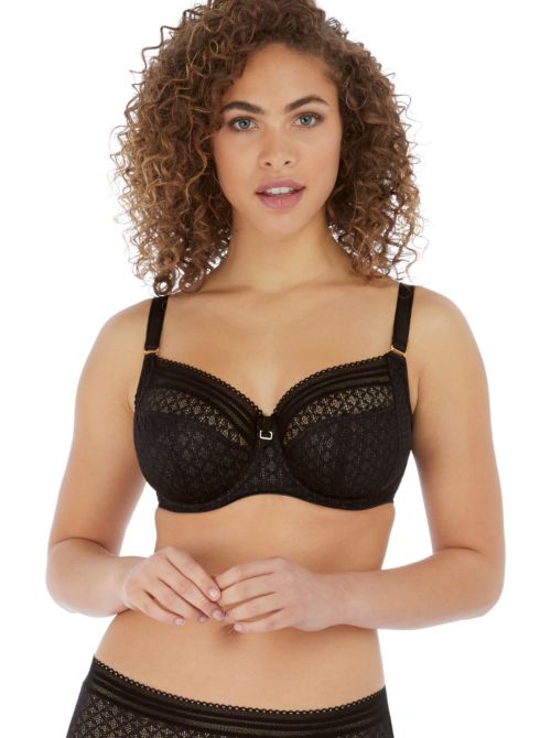 Viva Lace Underwire bra with side support, black
