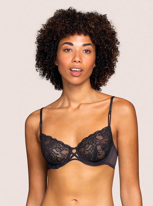 Tiger full cup wired bra, black ANDRES SARDA