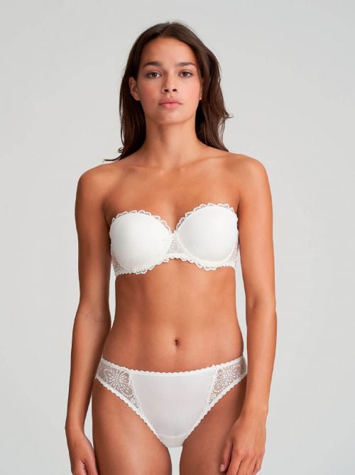 Jane padded bandeau bra, white