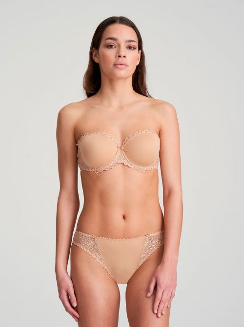 Jane padded bandeau bra, nude