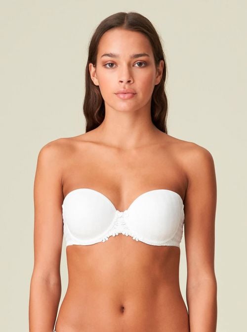 Avero padded bandeau bra, white