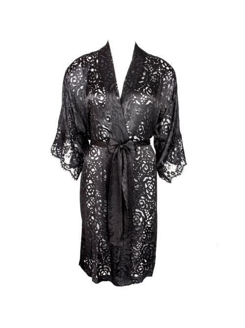 Dressing Floral vestaglia, nero LISE CHARMEL