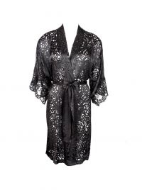 Dressing Floral dressing gown, black