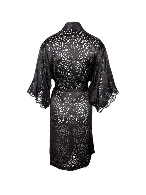 Dressing Floral vestaglia, nero LISE CHARMEL