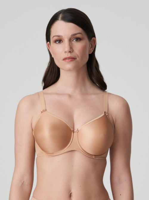 Satin underwired bra, cognac