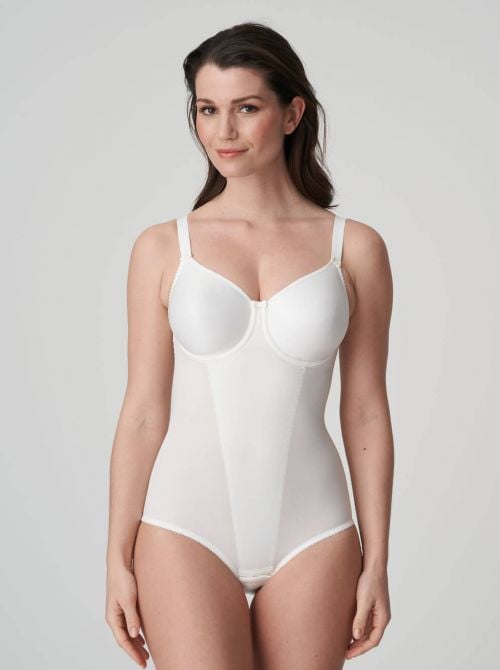 Satin underwired bodysuit, ivory