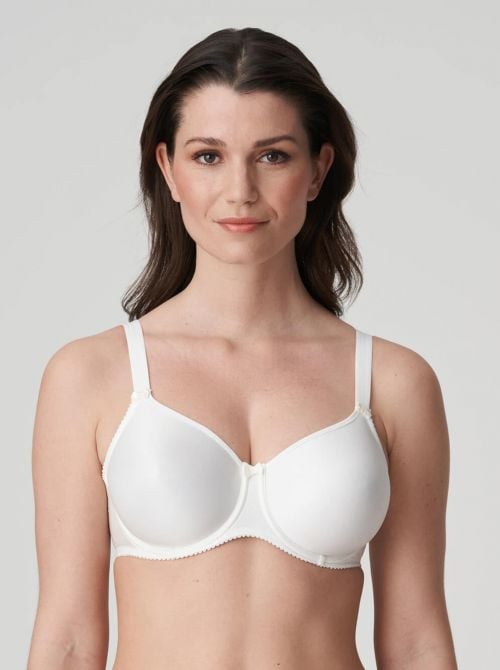 Satin underwired bra, ivory