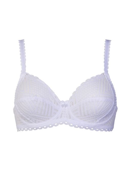 Tressage Graphic underwire bra, white