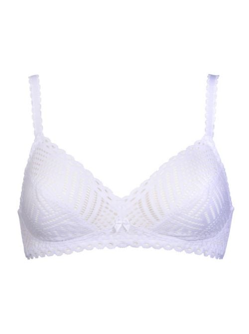 Tressage Graphic non-wired bra, white