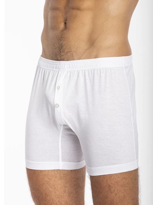 Importy Filo Scozia 100/2 super raffinato - boxer con bottoni, bianco