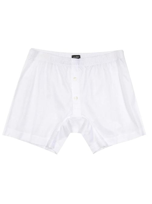 Importy Filo Scozia 100/2 super raffinato - boxer con bottoni, bianco