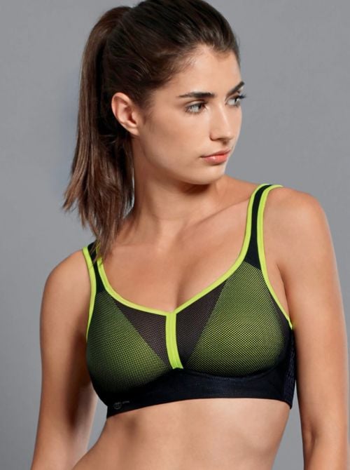 5544 Air Control padded sport bra, black neon