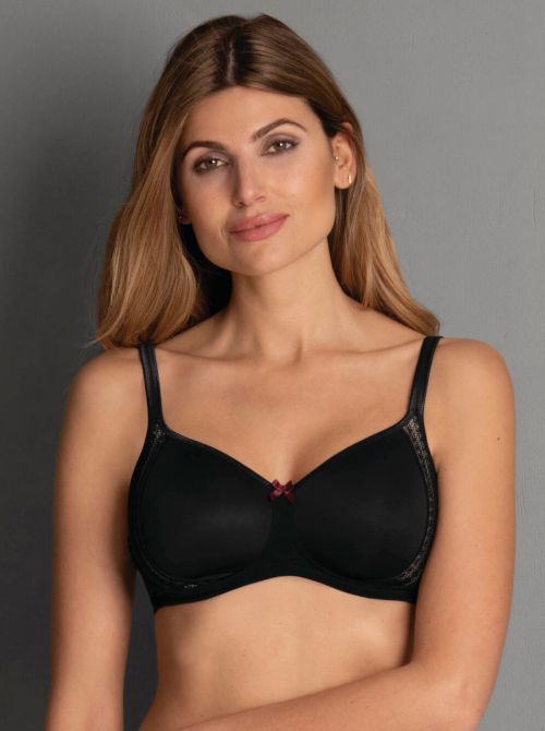 Fleur Non-wired bra with padded cups, black ROSA FAIA