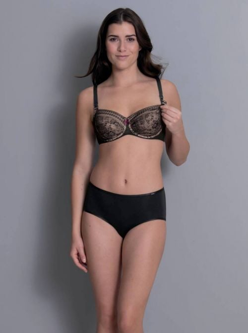 5053 Reggiseno per allattamento a fantasia. fino a coppa J, nero