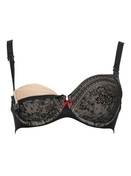 5053 Reggiseno per allattamento a fantasia. fino a coppa J, nero