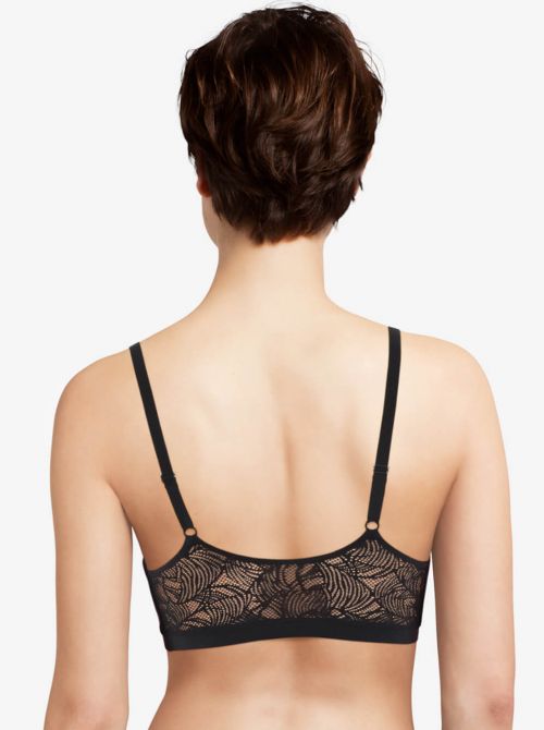 Softstrech lace padded bralette, black