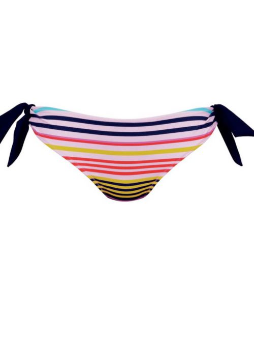 Lynn Slip per bikini con fiocchi laterali, fantasia a righe ROSA FAIA BEACHWEAR