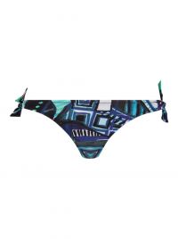 L'art premiere slip bikini brasiliana con laccetti, bleu premier
