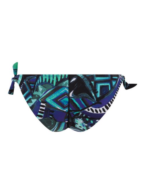 L'art premiere slip bikini brasiliana con laccetti, bleu premier